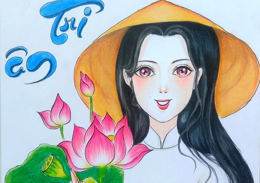 Tranh vẽ cô giáo anime đề tài 20-11