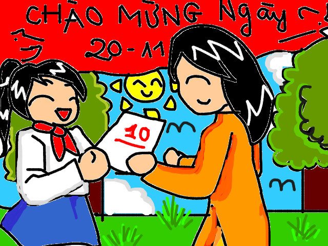 Vẽ tranh đề tài 20-11 đơn giản mà đẹp