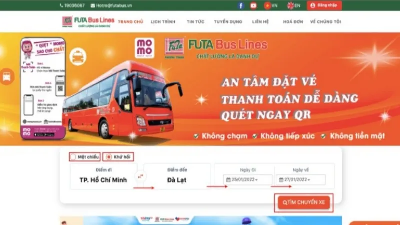 Lịch trình của nhà xe Phương Trang