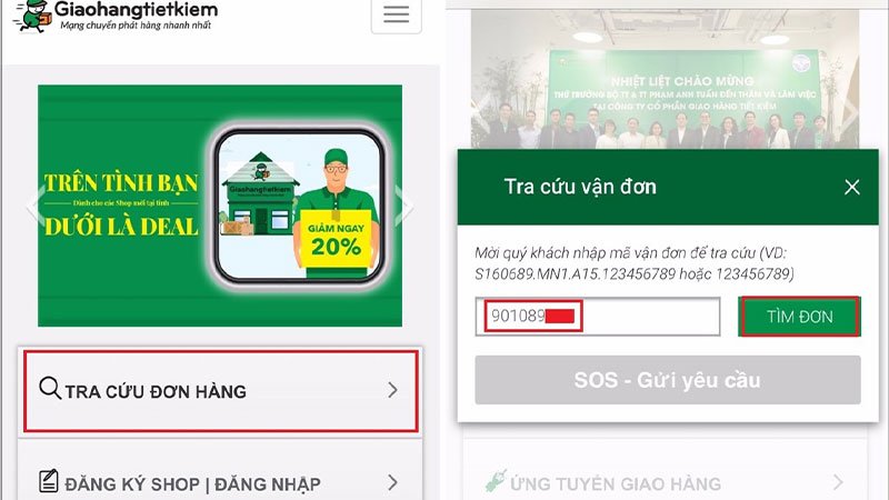 Cách tra cứu vận đơn giao hàng tiết kiệm