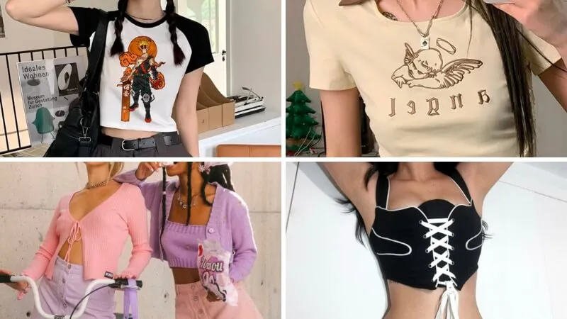 Áo crop top là một trong những item không thể thiếu trong phong cách Y2K.